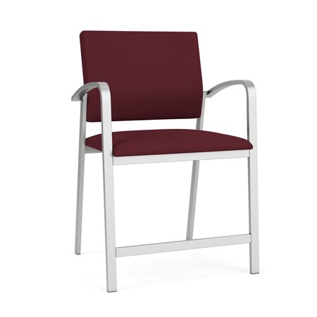 Lesro Newport Wide Hip Chair Metal Frame, Silver, OH Wine Upholstery NP1261